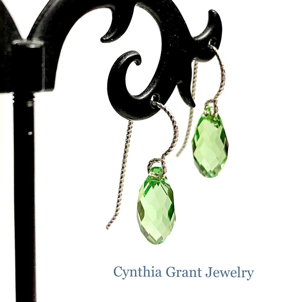 Swarovski and Sterling Briolette Earrings